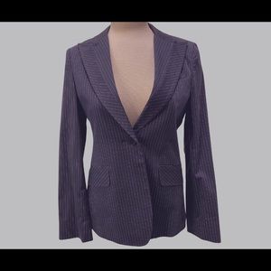 BCBG Maxazria pinstripe suit, navy & white, pants = size 4, jacket = Medium
